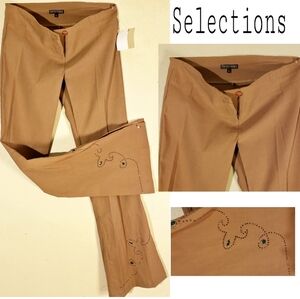 Selections side SPLIT leg studded pants. Sz Lrg.